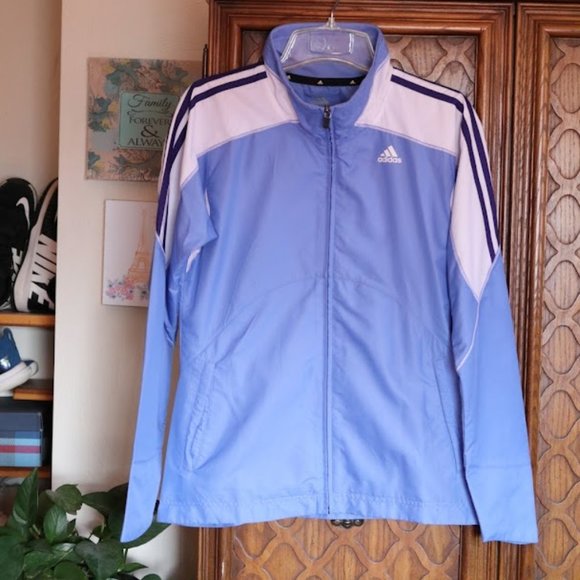 Adidas Essential 3-Stripe Windbreaker Track Jacket Style #P52640 Blue - Size S - Picture 2 of 16
